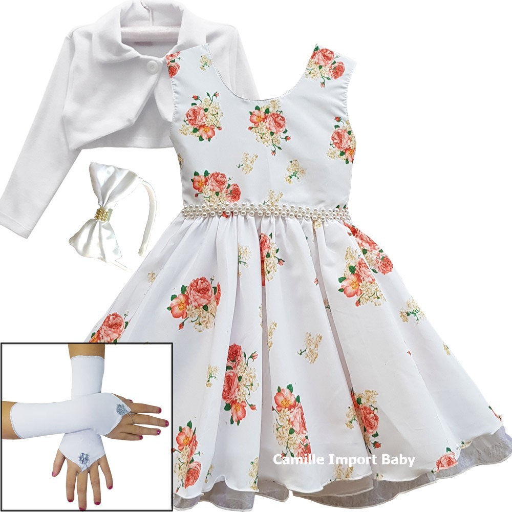 vestido para florista branco