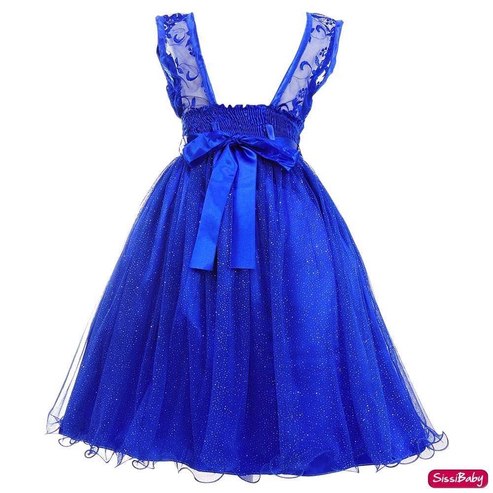 vestido azul royal infantil princesa