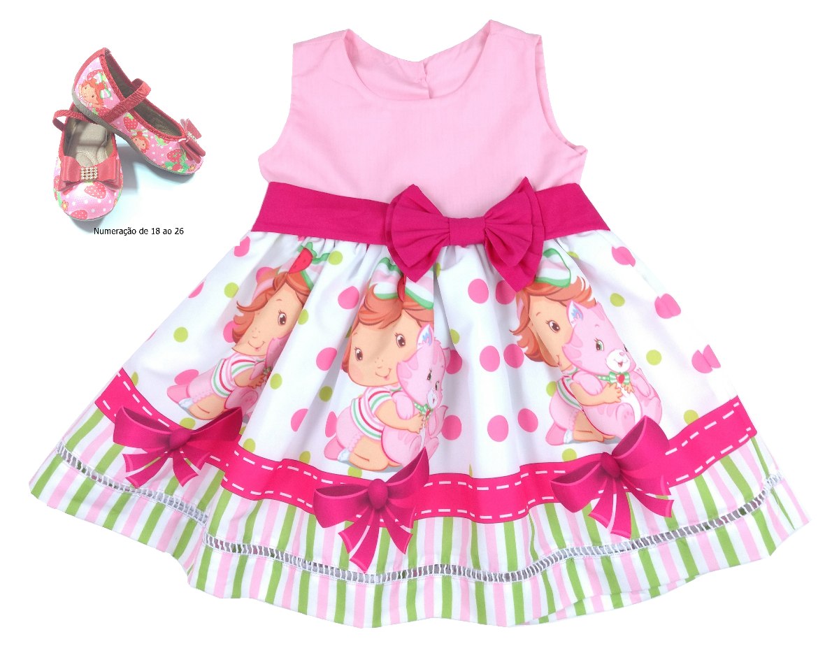 vestido infantil moranguinho