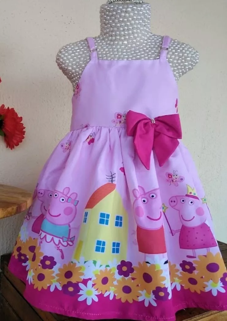 vestido infantil da peppa pig