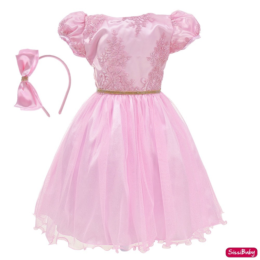 vestido infantil manga princesa