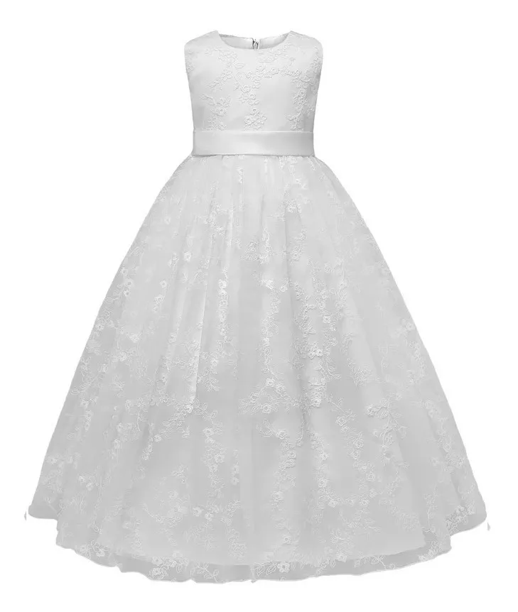 vestido longo infantil branco