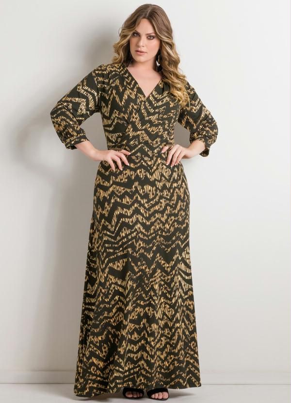 vestido longo evangelico plus size