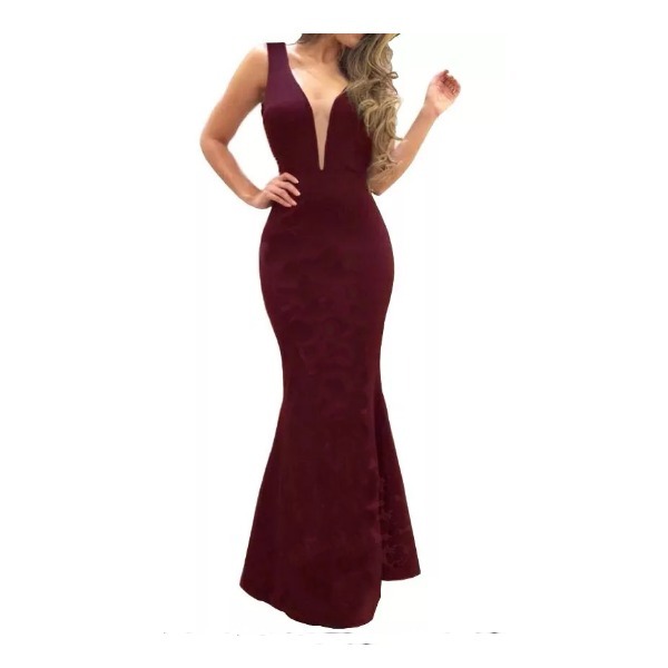 vestido de madrinha marsala mercado livre