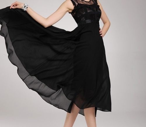 Vestido Midi Crepe De Seda Preto Tamanho M - R$ 250,00 em ...