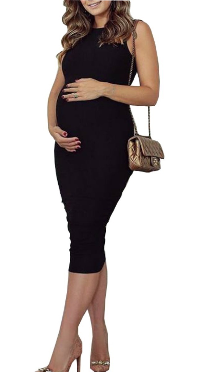 vestido preto para gravida