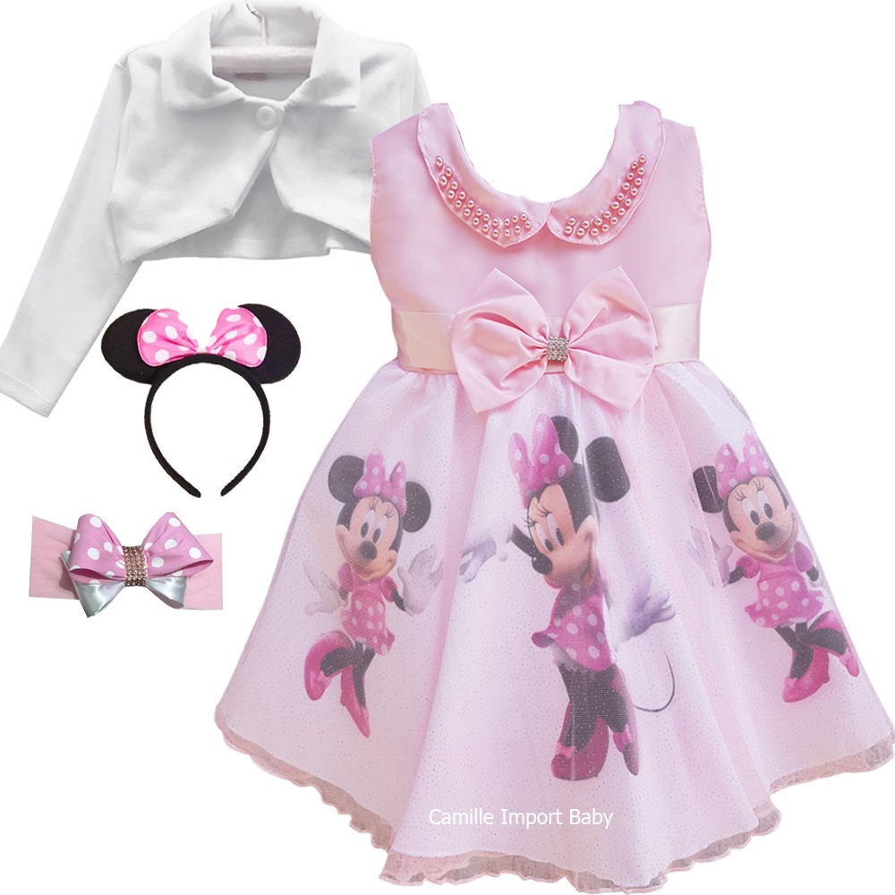 vestido minnie rosa