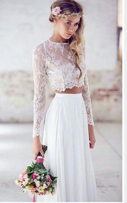 vestido novia encaje crop top - $ 1,200.00 en mercado libre