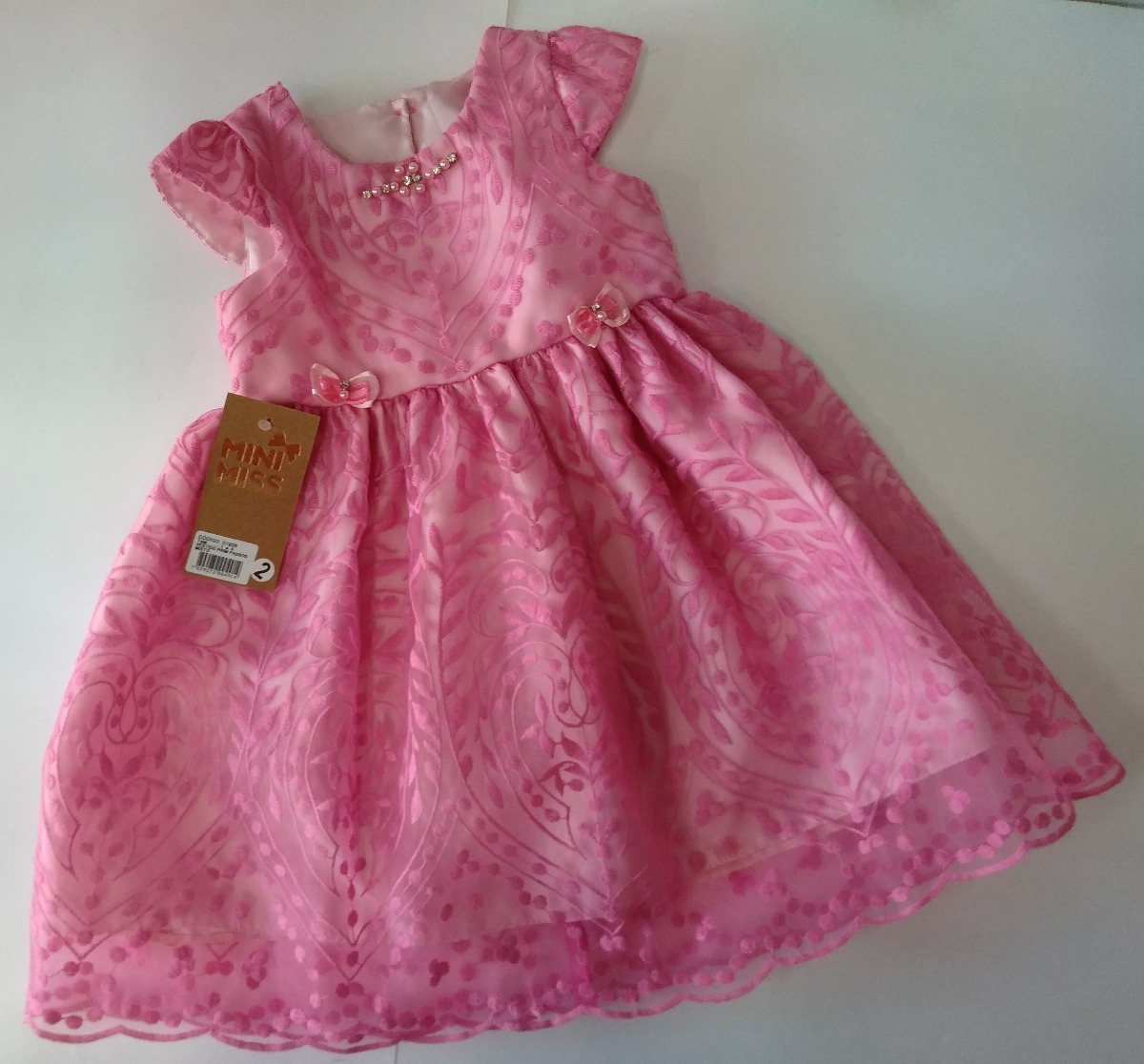 vestido de renda infantil rosa