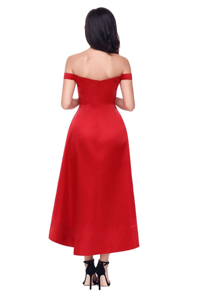 Vestido Rojo Largo Elegante Strapless Escote Corazón 61850 59900 En Mercado Libre 