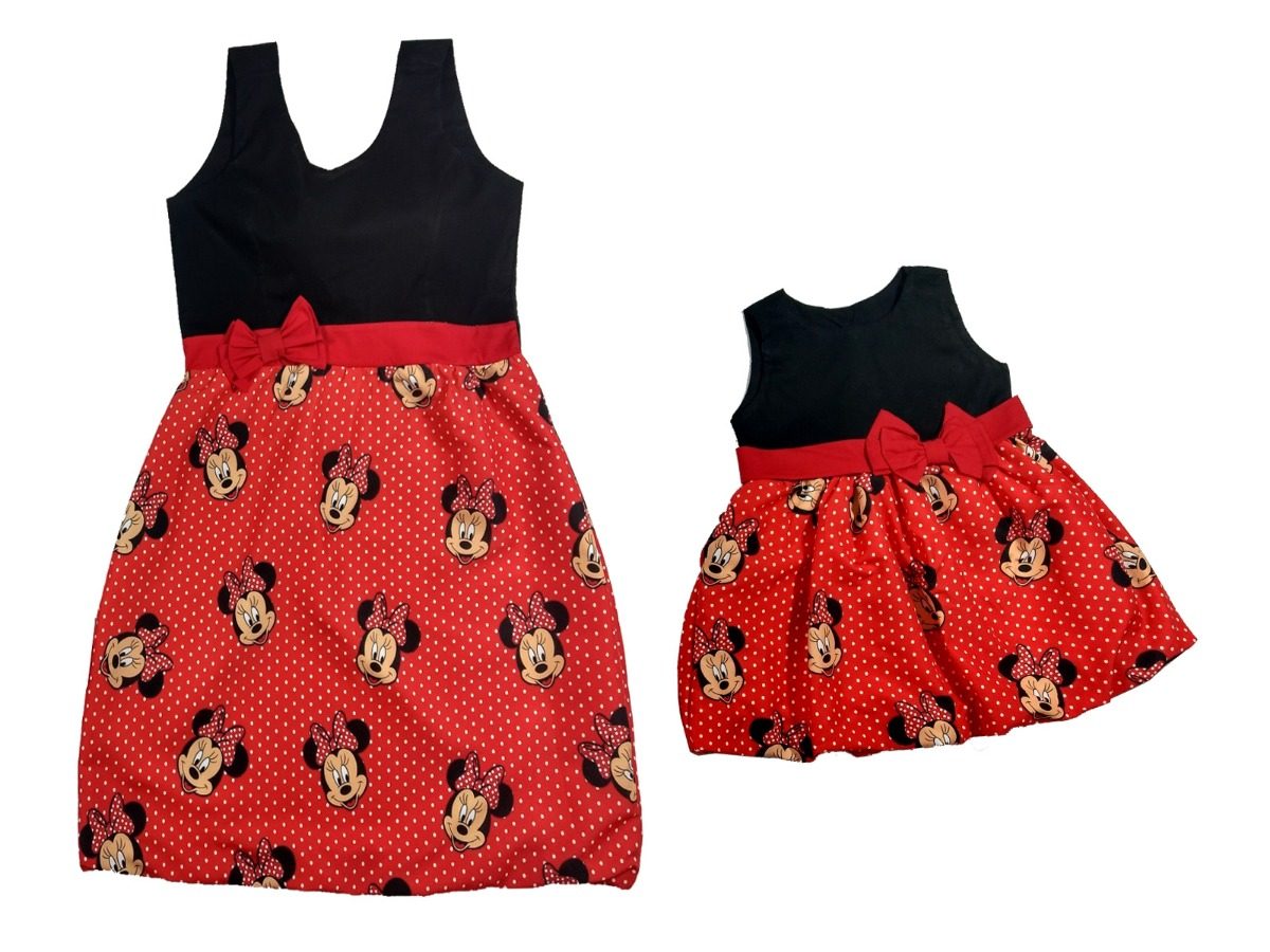 vestido da minnie mae e filha mercado livre