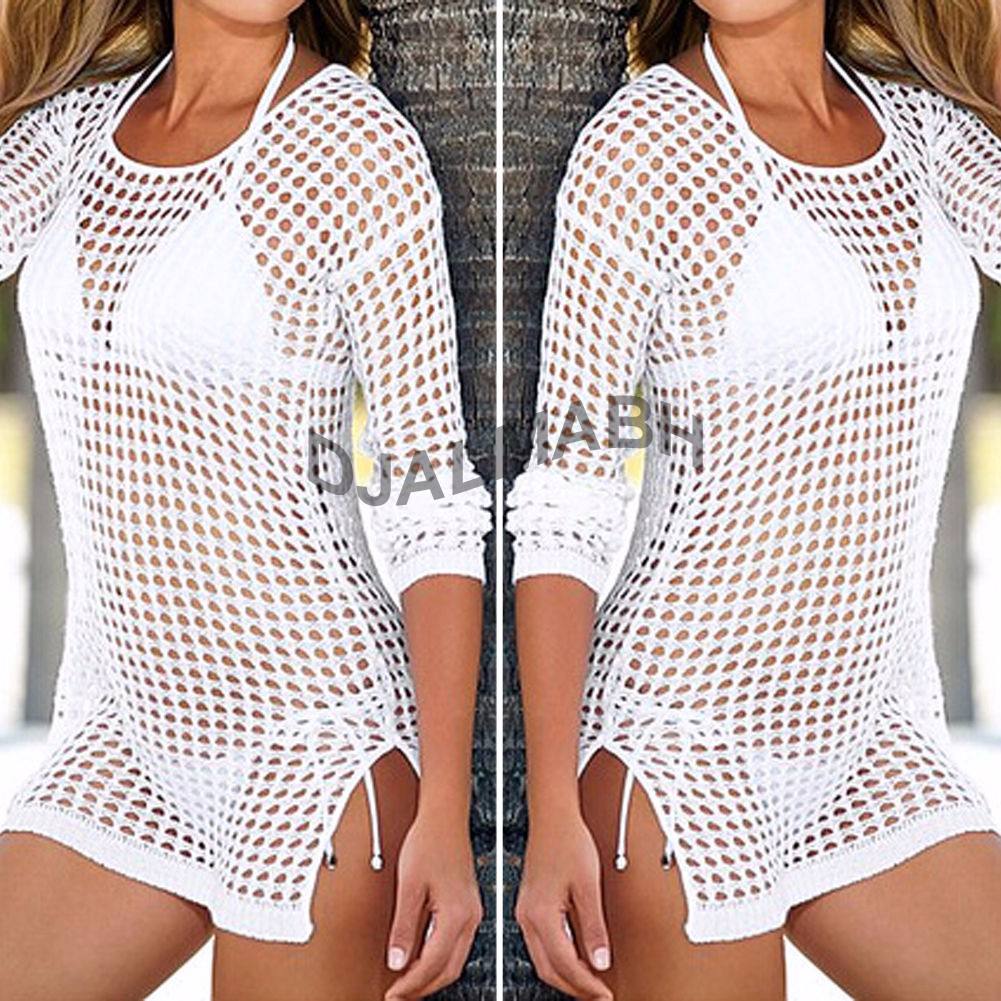 Vestido Tipo Crochê Saída De Praia Verão Banho - R$ 69,99 