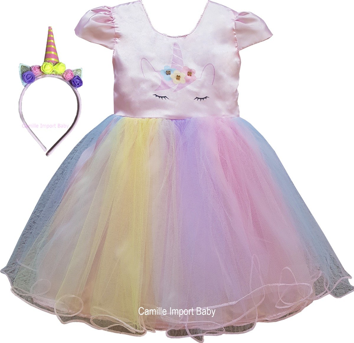 vestido tema unicornio infantil