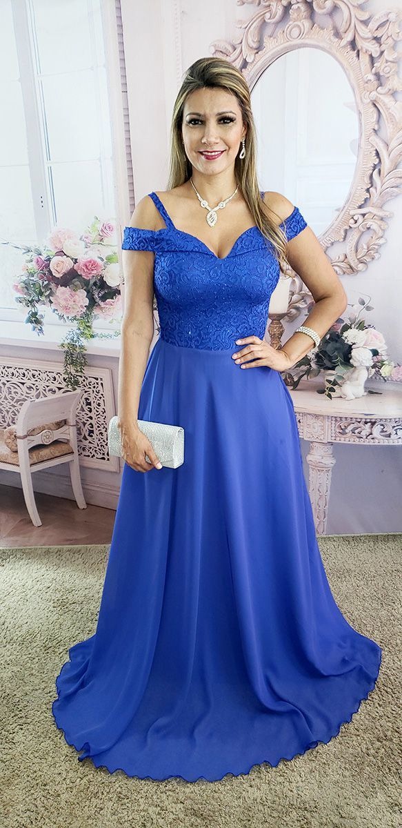vestido azul de madrinha