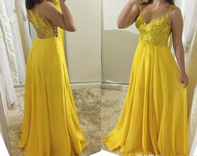 vestido de madrinha amarelo plus size