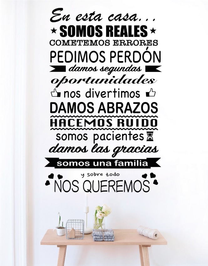 Vinilo Decorativo Frase En Esta Casa Somos Reales 120x75cm 599 00 En Mercado Libre