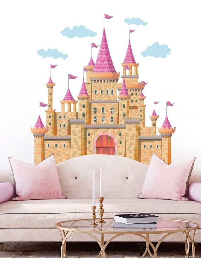 Vinilo Decorativo Infantil Castillo-i 04. Sticker Princesas - $ 599.00