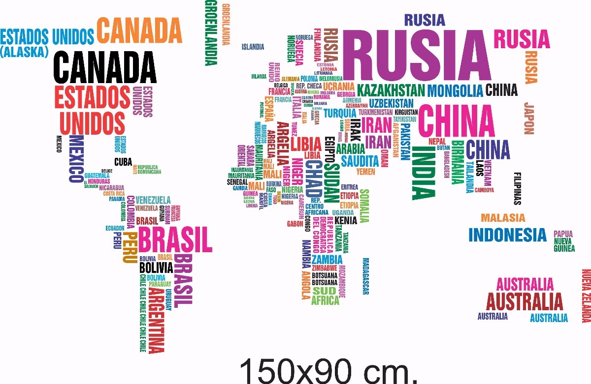 Mapa Mundial Con Nombres