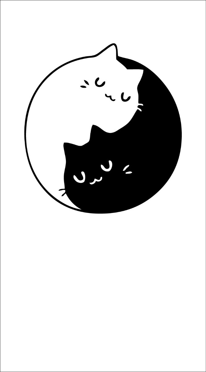 Vinilos Decorativos De Pared Gatos Gatitos Yin Yang 419