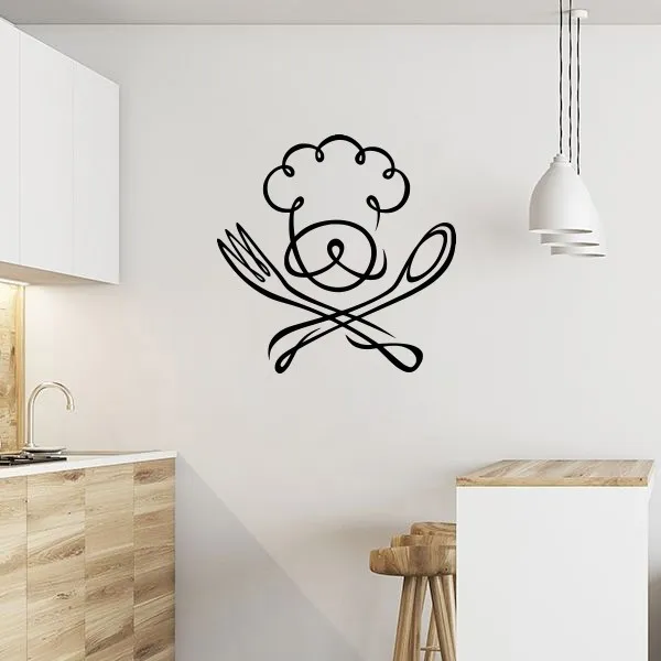 Decoravinil Vinilos Decorativos Vinil Para Pared Cocina Chef Cubiertos 399 00