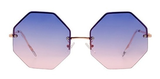 Vivienfang Forma Geometrica Octagono Sunnies Lente Plana