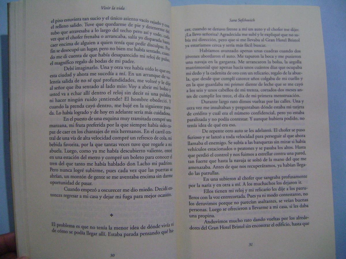 libro vivir la vida de sara sefchovich