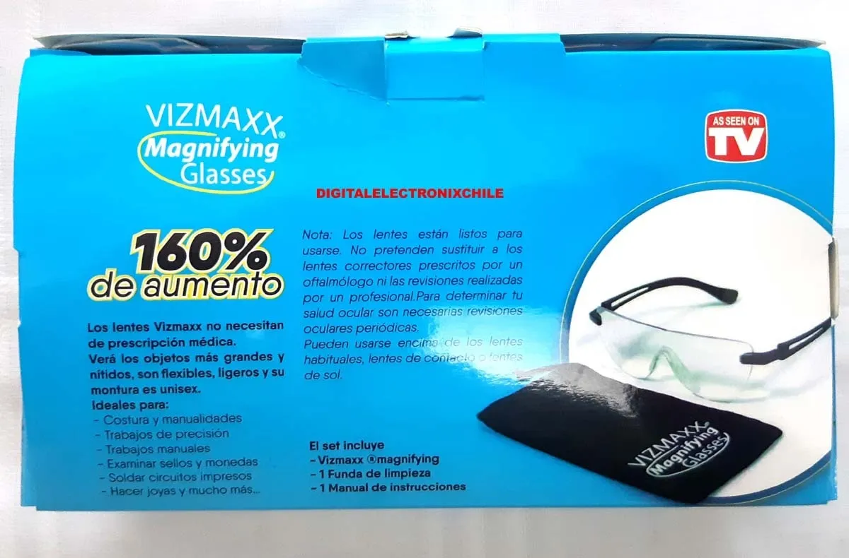 PRODUCTO AGOTADO Vizmaxx Magnifying Glasses Lentes 160 Aumento