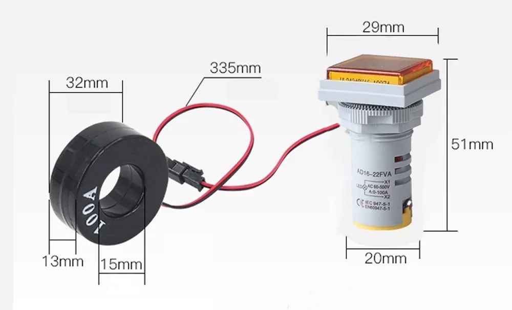 Voltímetro Digital LED de CA 70-500V, 0,56  - Electromer