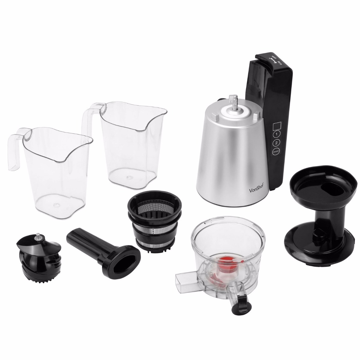 vonshef Digital Slow Masticating Juicer With 2 Speeds - $ 4,199.00 en Mercado Libre