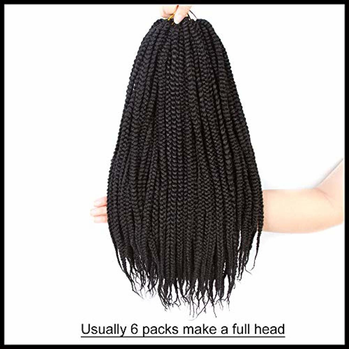 Vrhot 6packs 18 Inch Box Braids Crochet Hair - black braid hair extensions roblox