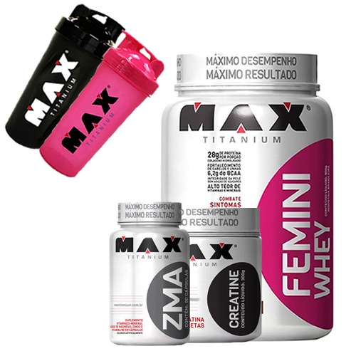 Whey Feminino + Creatina + Zma Max Titanium R 154,00 em Mercado Livre