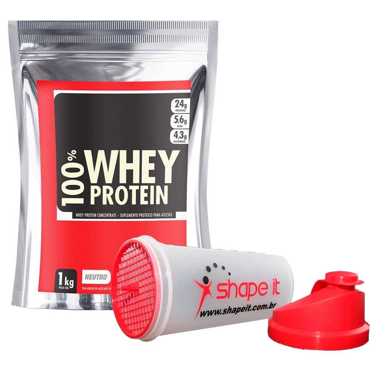 Whey Protein Concentrado Puro 1kg + Coqueteleira Shaker - R$ 60,00 em  Mercado Livre