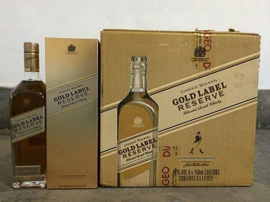 Whisky Johnnie Walker Etiqueta Dorada Gold Label Black