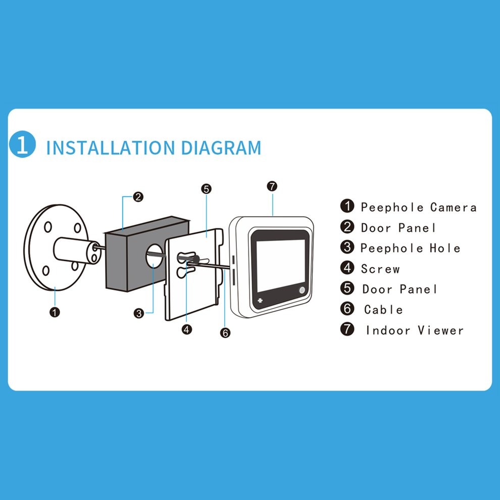 X5 2.4 Pulgadas Pantalla TFT a Color Pantalla de Hogar Timbre Inteligente Puerta de Seguridad Mirilla C/ámara Electr/ónica Ojo de Gato
