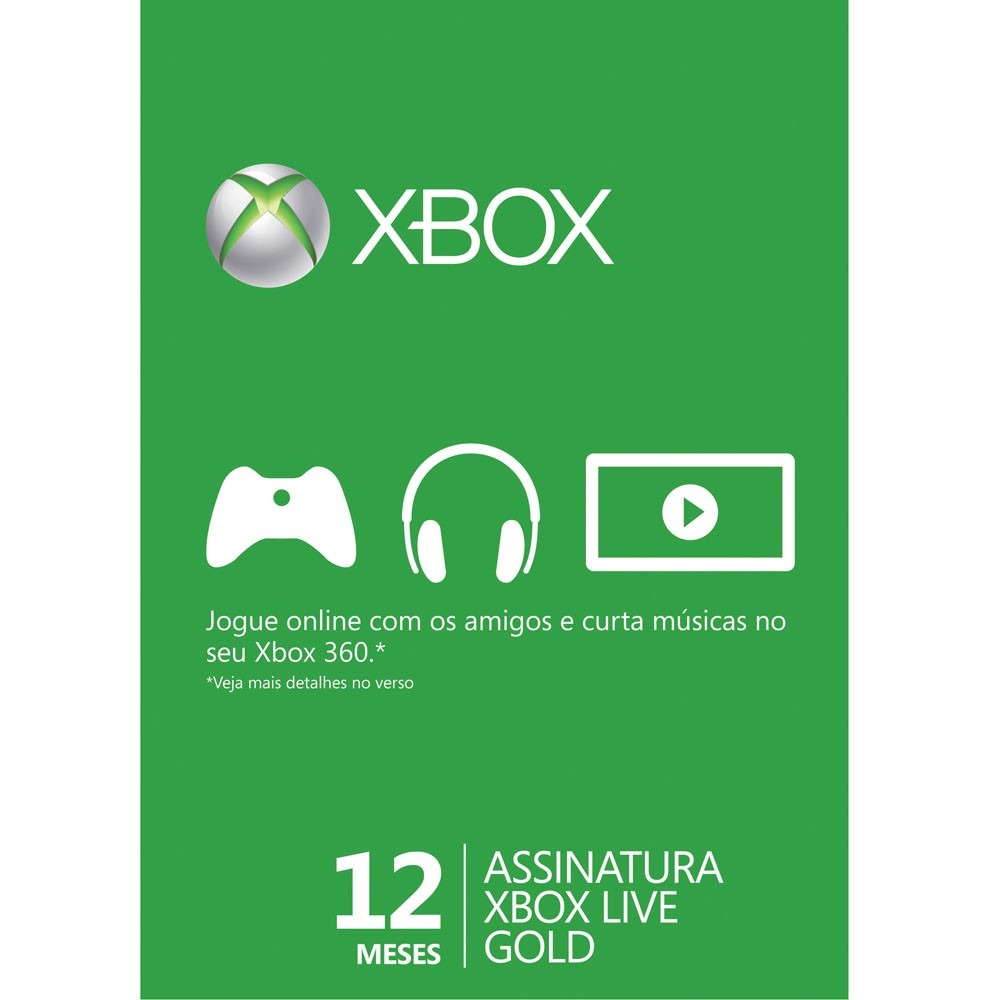 Xbox Live Gold 12 Meses Código 25 Digitos Envio Imediato