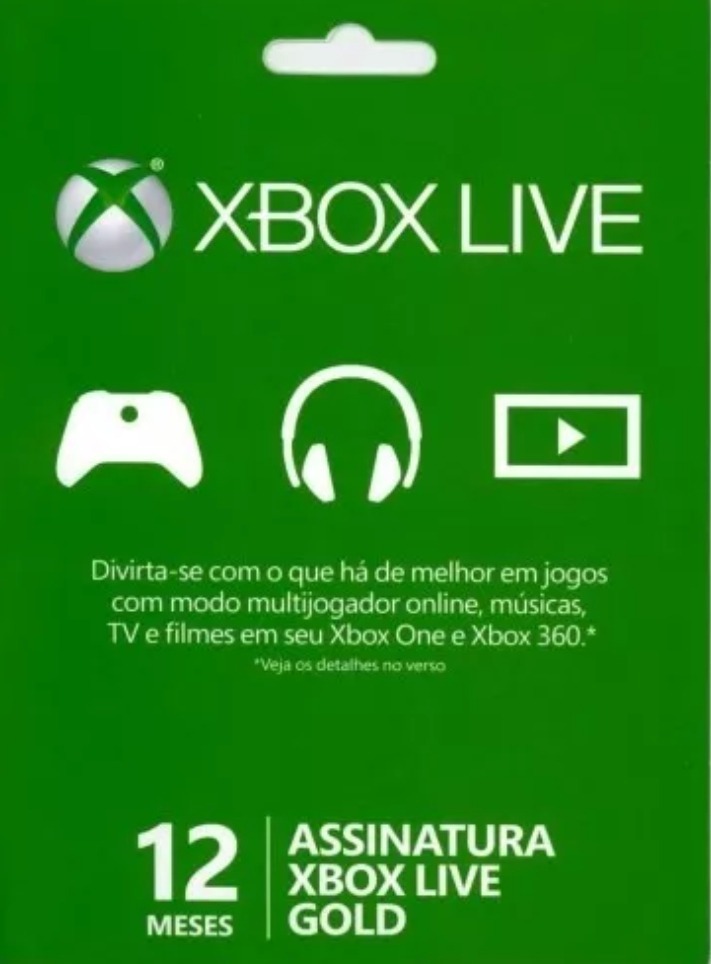 Xbox One Live Gold - 1 Ano - Brasil - 25 Dígitos - R$ 139,99 em Mercado ...
