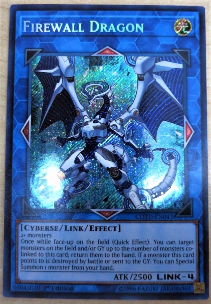 Yugioh Firewall Dragon Cotd-en043 Secret Rare 1st Edition 