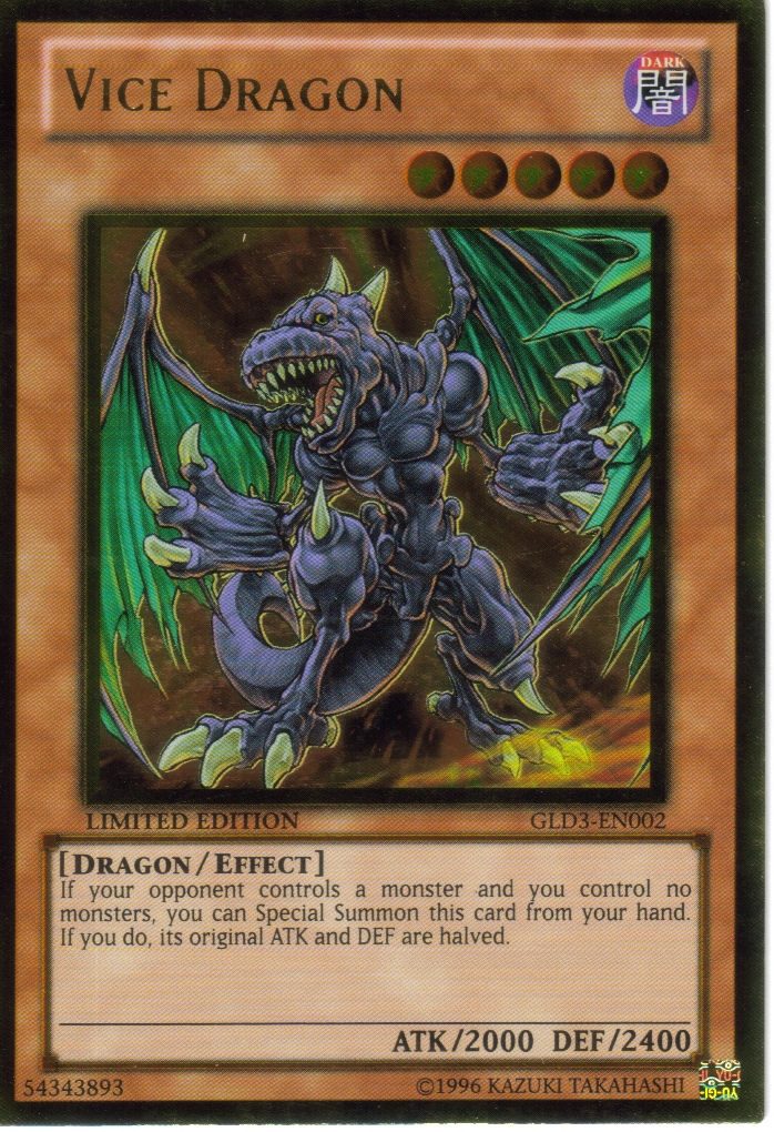 Yugioh ******** Vice Dragon (gld3-en002) ******** Yu Gi Oh 