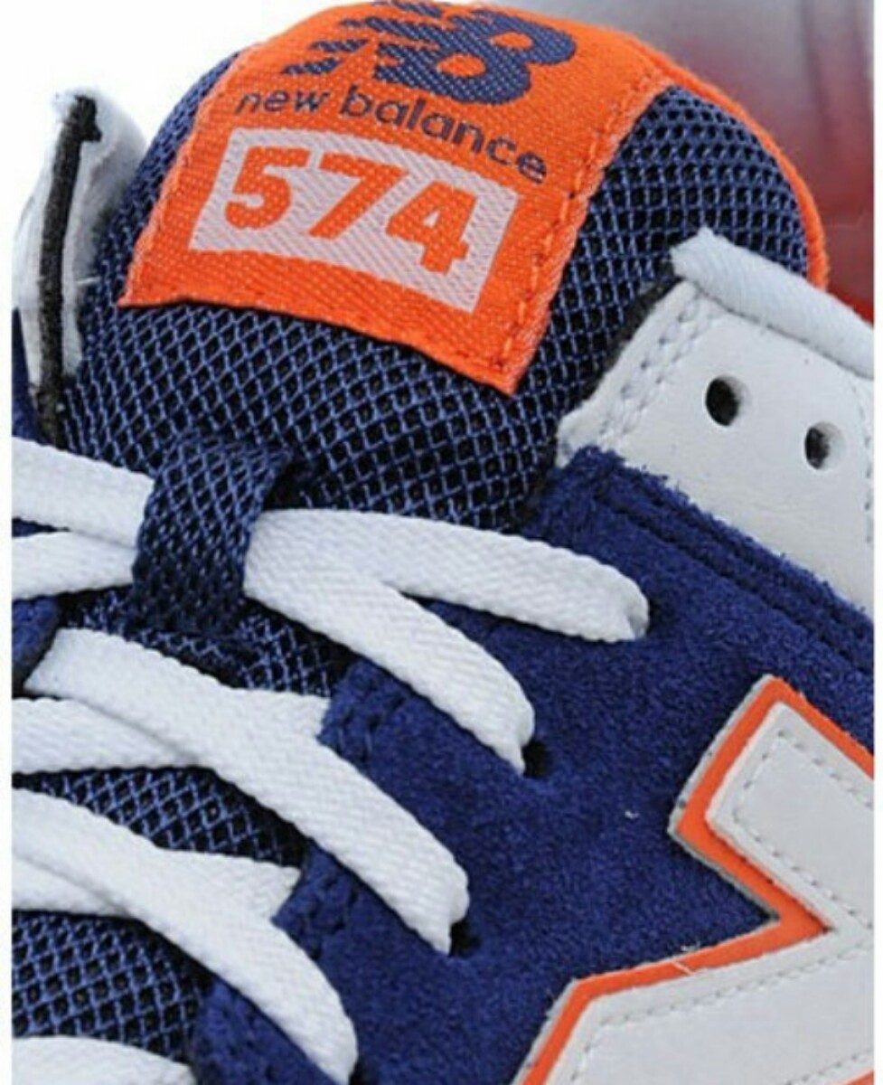 new balance 574 azul y naranja