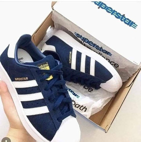 adidas superstar gamuza azul