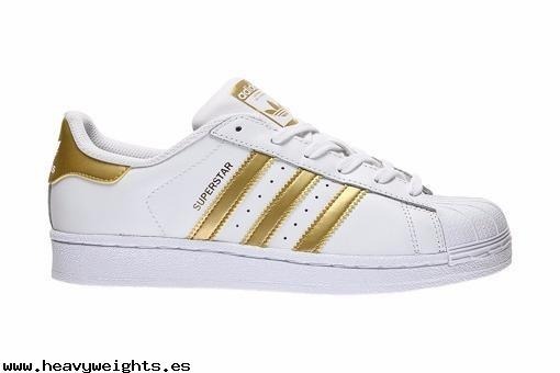 adidas superstar blancas y doradas