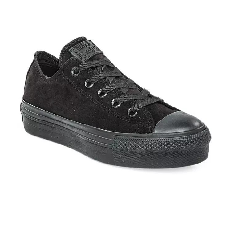 converse negras enteras plataforma