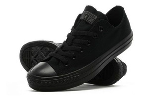 converse negras caña baja