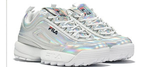 zapatillas fila plateadas