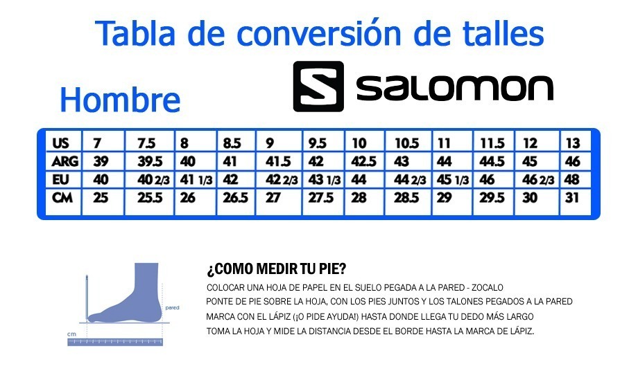 tabla de tallas zapatillas salomon 2019 tabla de tallas zapatillas salomon 2019