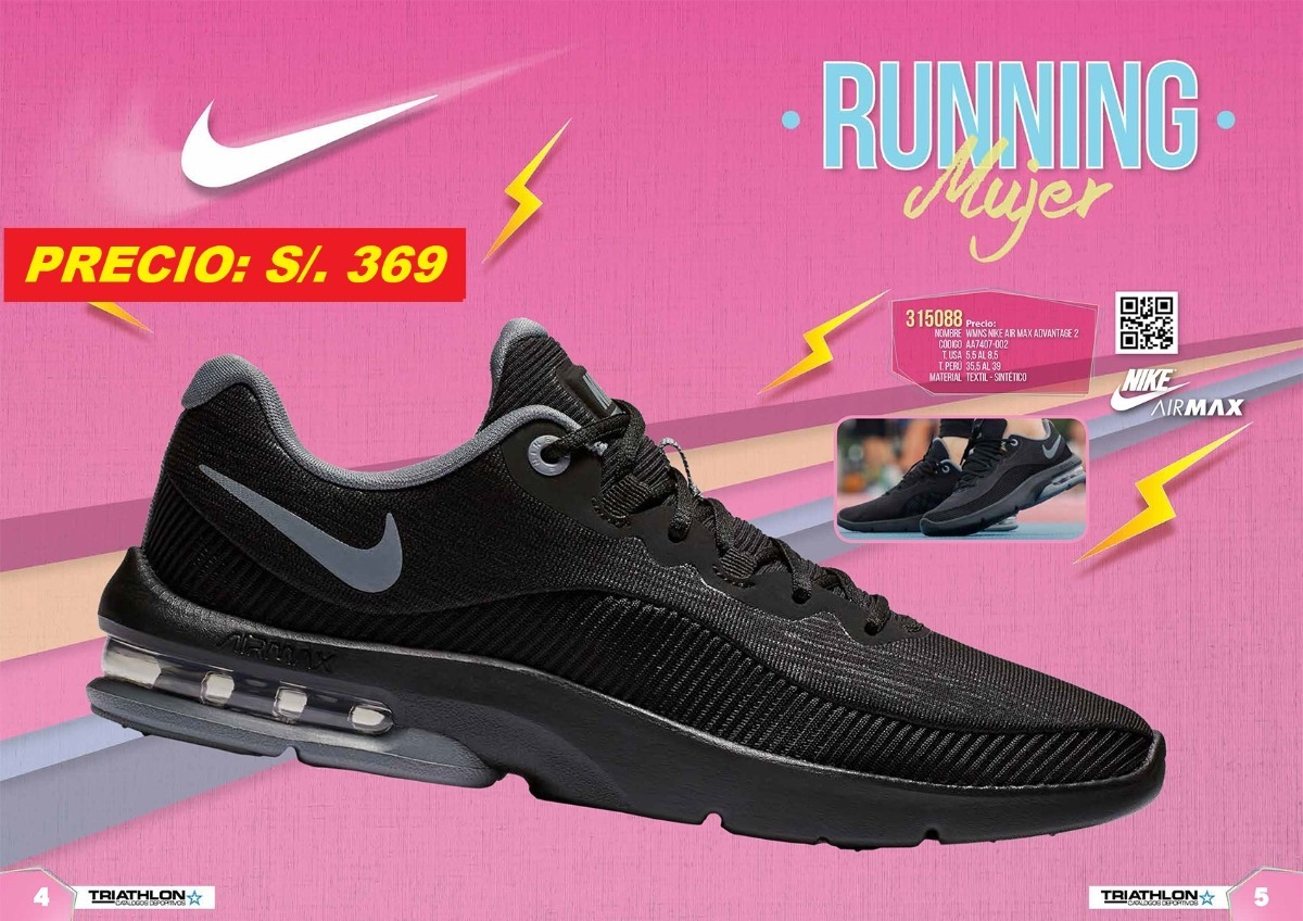 Zapatillas Mujer Nike Air Max Wmns Max Advantage - Negro - S/ 369,00 en  Mercado Libre