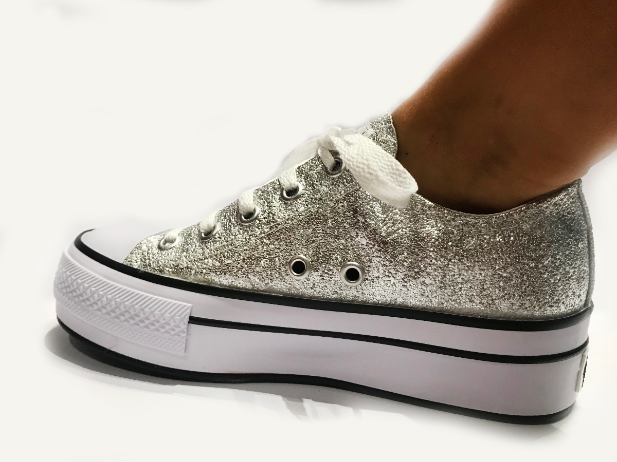 converse plataforma brillo