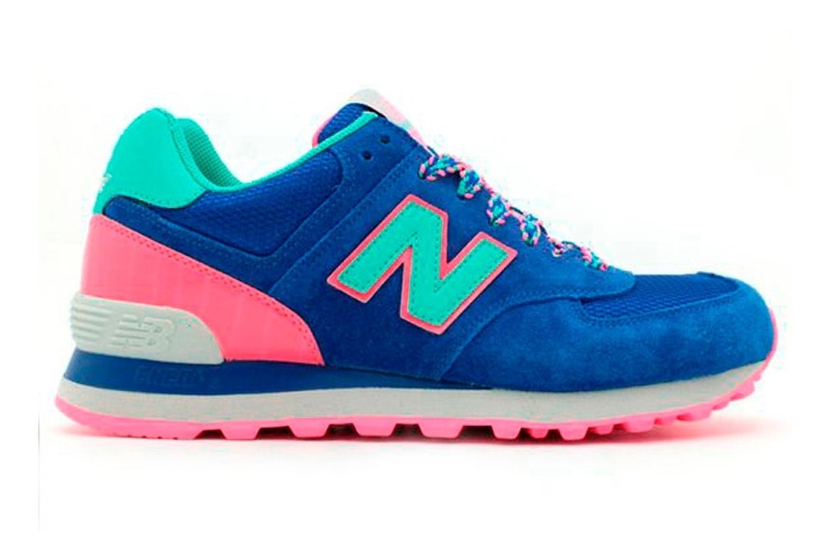 new balance 574 mujer verde y rosa
