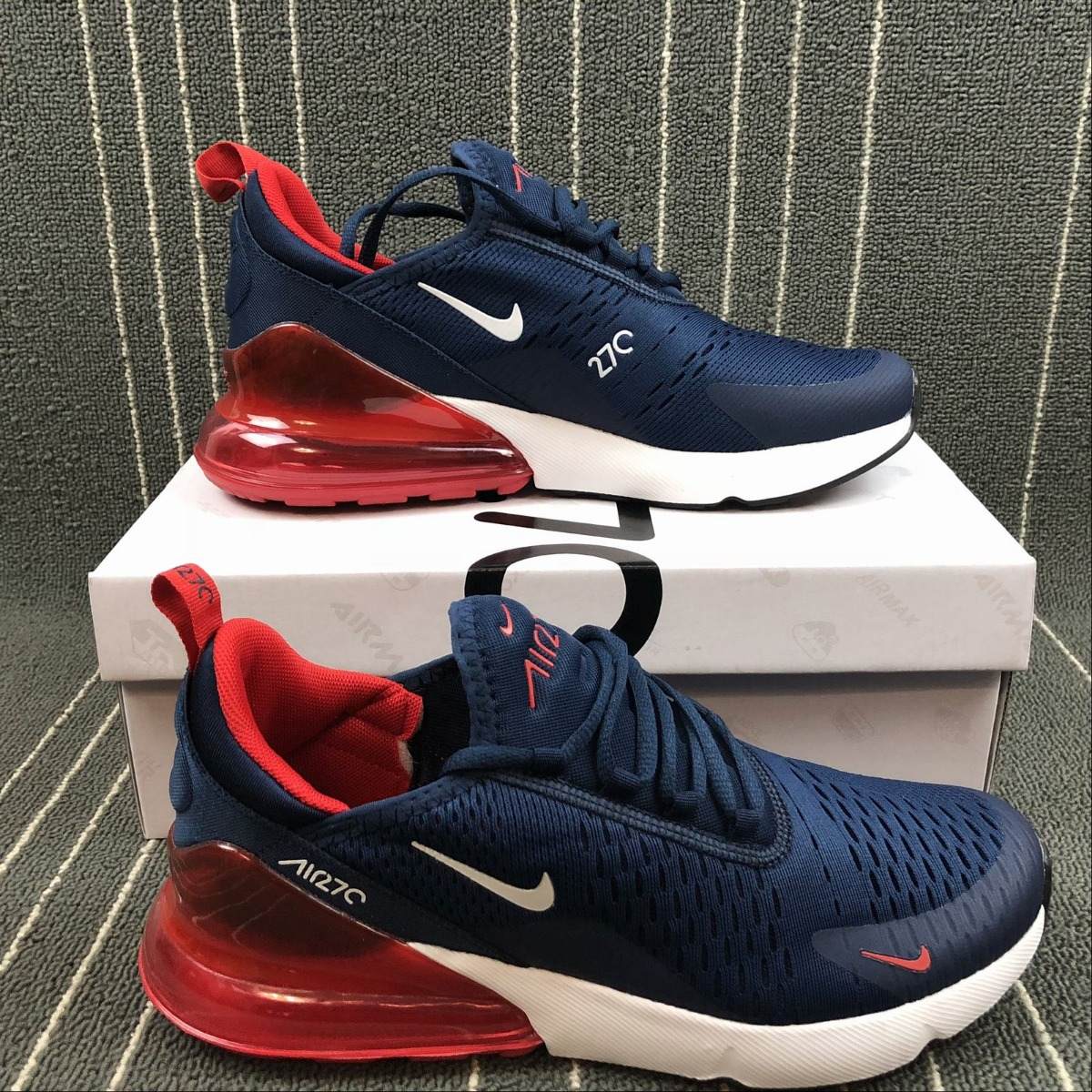 nike air max 270 navy blue and red