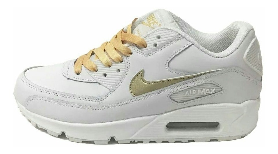 nike air max 90 blancas y doradas